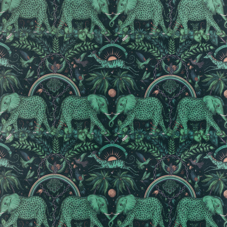 CLARKE AND CLARKE F1481/02.CAC.0 ZAMBEZI VELVET TEAL Fabric - Eade's Wallpaper