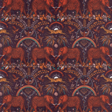 CLARKE AND CLARKE F1481/03.CAC.0 ZAMBEZI VELVET WINE Fabric - Eade's Wallpaper