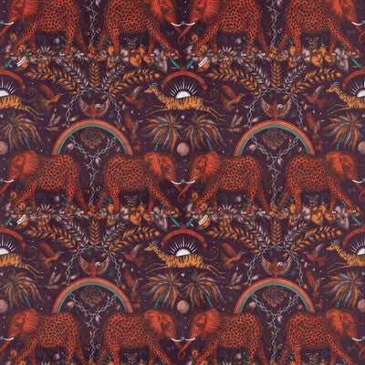 CLARKE AND CLARKE F1481/03.CAC.0 ZAMBEZI VELVET WINE Fabric - Eade's Wallpaper