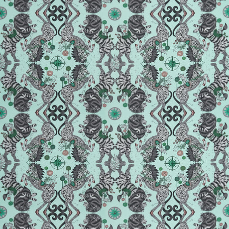 CLARKE AND CLARKE F1482/01.CAC.0 CASPIAN SATIN AQUA Fabric - Eade's Wallpaper