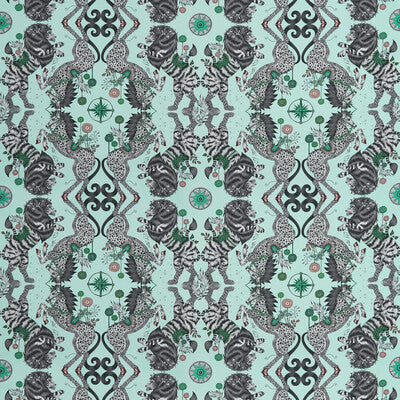 CLARKE AND CLARKE F1482/01.CAC.0 CASPIAN SATIN AQUA Fabric - Eade's Wallpaper