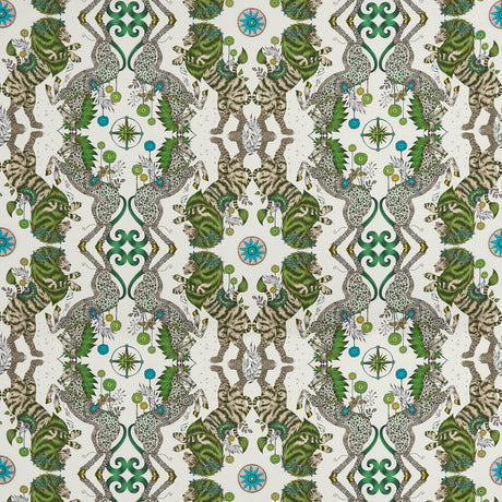 CLARKE AND CLARKE F1482/02.CAC.0 CASPIAN SATIN LIME Fabric - Eade's Wallpaper
