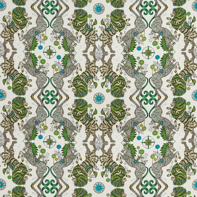 CLARKE AND CLARKE F1482/02.CAC.0 CASPIAN SATIN LIME Fabric - Eade's Wallpaper