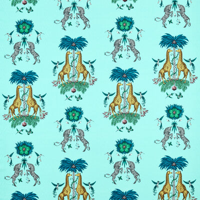 CLARKE AND CLARKE F1483/01.CAC.0 CREATURA SATIN TURQUOISE Fabric - Eade's Wallpaper