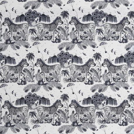 CLARKE AND CLARKE F1484/01.CAC.0 LOST WORLD SATIN BLUE Fabric - Eade's Wallpaper