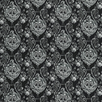 CLARKE AND CLARKE F1486/01.CAC.0 SILVERBACK SATIN BLACK Fabric - Eade's Wallpaper