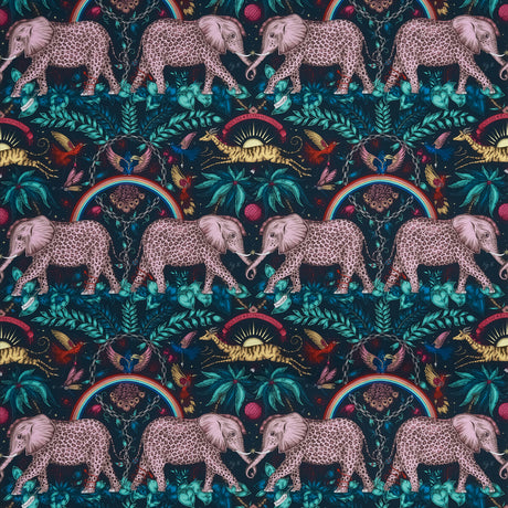 CLARKE AND CLARKE F1487/02.CAC.0 ZAMBEZI SATIN NAVY Fabric - Eade's Wallpaper