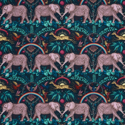 CLARKE AND CLARKE F1487/02.CAC.0 ZAMBEZI SATIN NAVY Fabric - Eade's Wallpaper