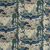 CLARKE AND CLARKE F1489/01.CAC.0 FRONTIER LINEN BLUE Fabric - Eade's Wallpaper