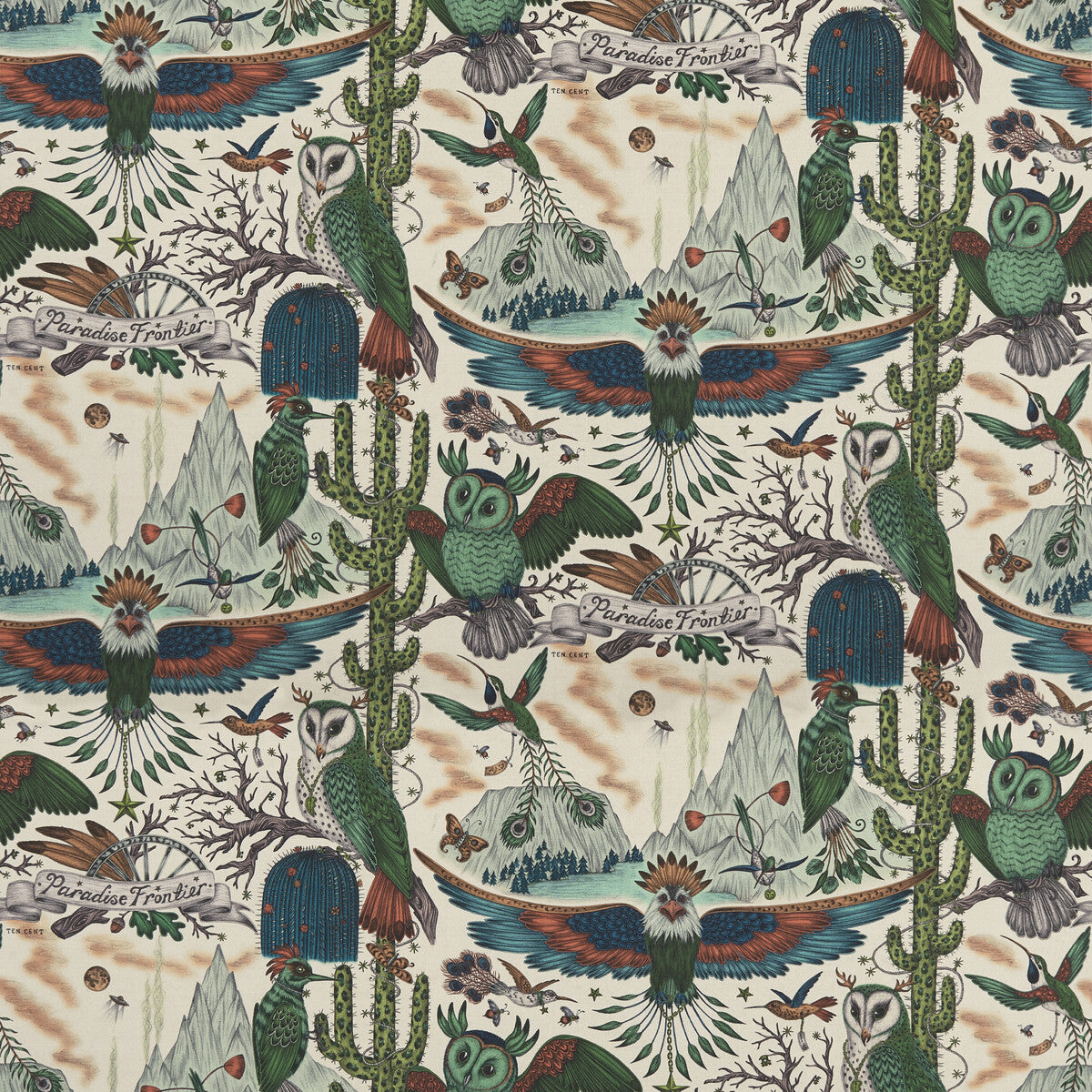 CLARKE AND CLARKE F1489/03.CAC.0 FRONTIER LINEN GREEN Fabric - Eade's Wallpaper