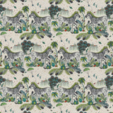 CLARKE AND CLARKE F1491/01.CAC.0 LOST WORLD LINEN GREEN Fabric - Eade's Wallpaper