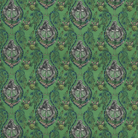 CLARKE AND CLARKE F1494/01.CAC.0 SILVERBACK LINEN GREEN Fabric - Eade's Wallpaper