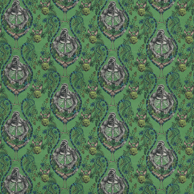 CLARKE AND CLARKE F1494/01.CAC.0 SILVERBACK LINEN GREEN Fabric - Eade's Wallpaper