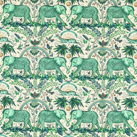CLARKE AND CLARKE F1495/02.CAC.0 ZAMBEZI LINEN GREEN Fabric - Eade's Wallpaper