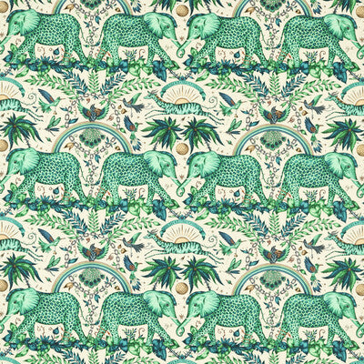 CLARKE AND CLARKE F1495/02.CAC.0 ZAMBEZI LINEN GREEN Fabric - Eade's Wallpaper