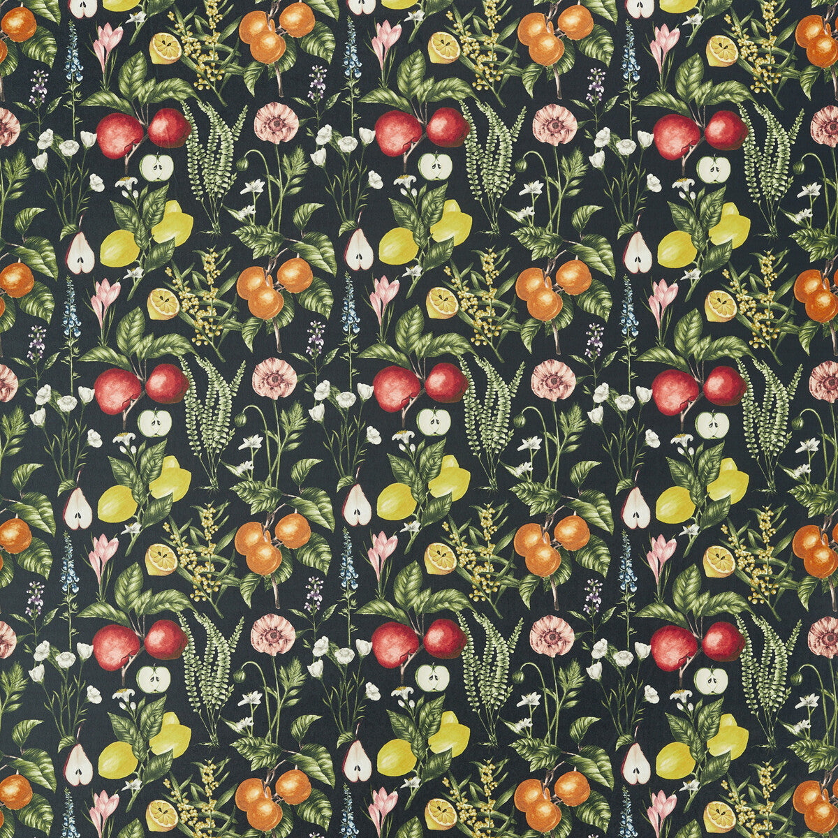 CLARKE AND CLARKE F1510/01.CAC.0 SORENTO EBONY VELVET Fabric - Eade's Wallpaper