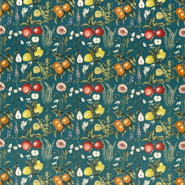 CLARKE AND CLARKE F1510/02.CAC.0 SORENTO TEAL VELVET Fabric - Eade's Wallpaper