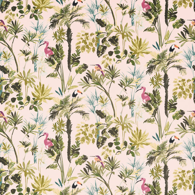 CLARKE AND CLARKE F1517/01.CAC.0 PALM BLUSH VELVET Fabric - Eade's Wallpaper