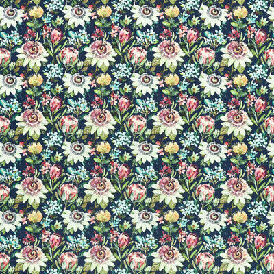 CLARKE AND CLARKE F1520/01.CAC.0 PARADISE MIDNIGHT VELVET Fabric - Eade's Wallpaper