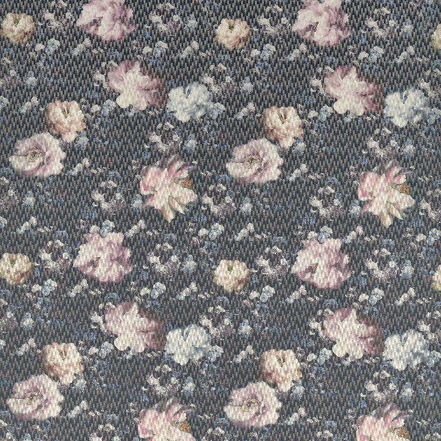 CLARKE AND CLARKE F1523/01.CAC.0 CAMILE BLUSH/CHARCOAL Fabric - Eade's Wallpaper