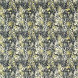 CLARKE AND CLARKE F1539/01.CAC.0 ROSEDENE CHARCOAL/CHARTREUSE Fabric - Eade's Wallpaper