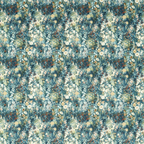 CLARKE AND CLARKE F1539/02.CAC.0 ROSEDENE DENIM/SPICE Fabric - Eade's Wallpaper