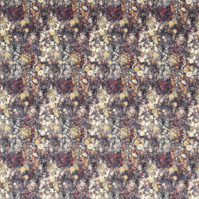 CLARKE AND CLARKE F1539/05.CAC.0 ROSEDENE RASPBERRY/OCHRE Fabric - Eade's Wallpaper
