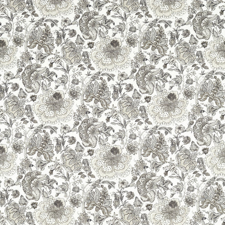 CLARKE AND CLARKE F1542/01.CAC.0 LUCIENNE CHARCOAL/LINEN Fabric - Eade's Wallpaper