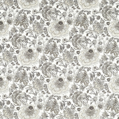 CLARKE AND CLARKE F1542/01.CAC.0 LUCIENNE CHARCOAL/LINEN Fabric - Eade's Wallpaper