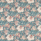 CLARKE AND CLARKE F1542/04.CAC.0 LUCIENNE TEAL Fabric - Eade's Wallpaper