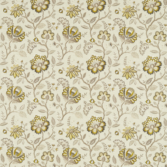 CLARKE AND CLARKE F1543/01.CAC.0 ADELINE ANTIQUE/CHARCOAL Fabric - Eade's Wallpaper