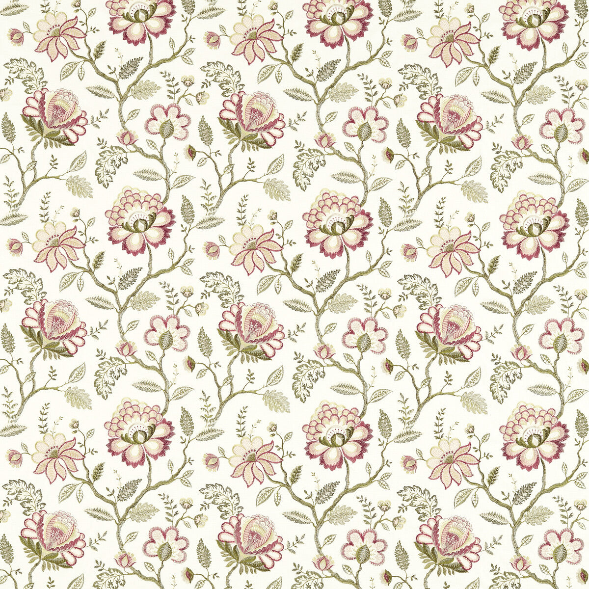 CLARKE AND CLARKE F1543/02.CAC.0 ADELINE BLUSH/RASPBERRY Fabric - Eade's Wallpaper