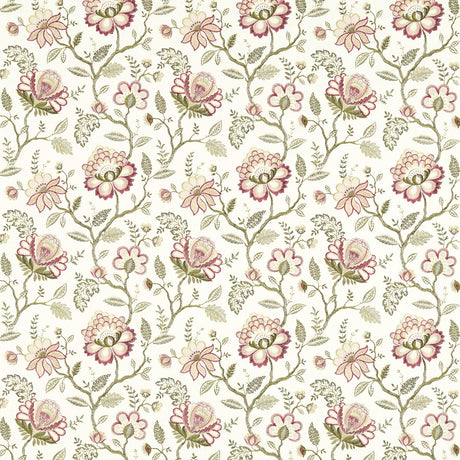 CLARKE AND CLARKE F1543/02.CAC.0 ADELINE BLUSH/RASPBERRY Fabric - Eade's Wallpaper