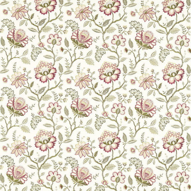 CLARKE AND CLARKE F1543/02.CAC.0 ADELINE BLUSH/RASPBERRY Fabric - Eade's Wallpaper