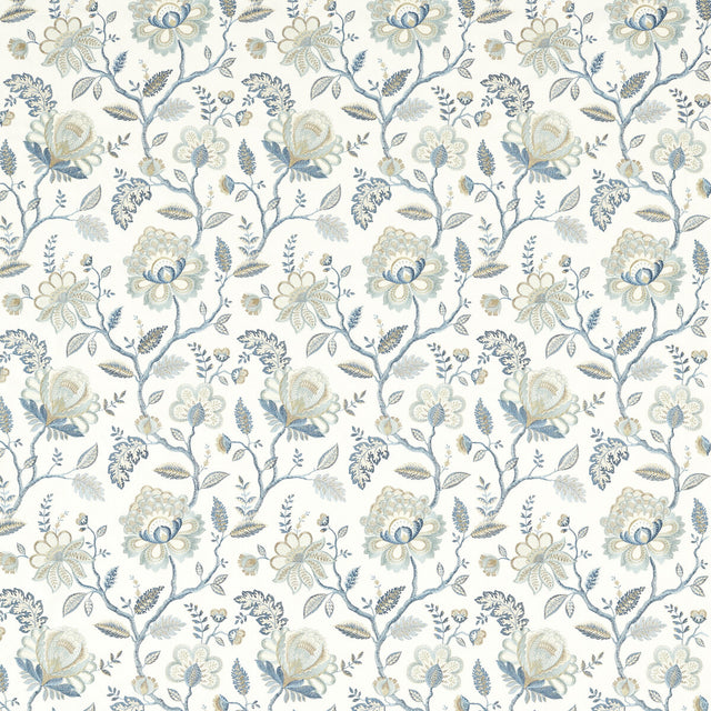 CLARKE AND CLARKE F1543/03.CAC.0 ADELINE DENIM/MIDNIGHT Fabric - Eade's Wallpaper