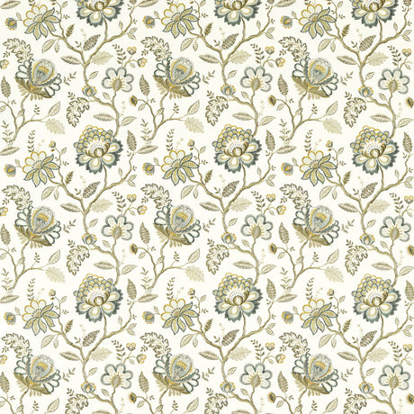 CLARKE AND CLARKE F1543/04.CAC.0 ADELINE TEAL Fabric - Eade's Wallpaper