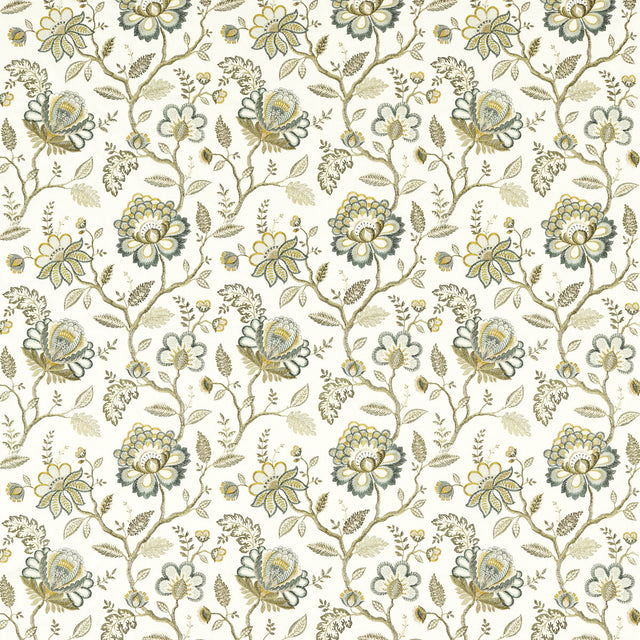 CLARKE AND CLARKE F1543/04.CAC.0 ADELINE TEAL Fabric - Eade's Wallpaper