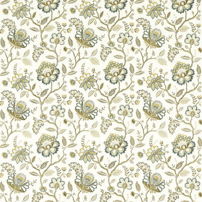 CLARKE AND CLARKE F1543/04.CAC.0 ADELINE TEAL Fabric - Eade's Wallpaper