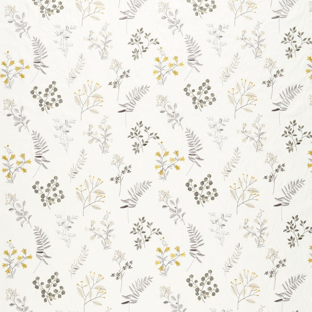 CLARKE AND CLARKE F1554/03.CAC.0 BRIGITTE PEWTER/CHARTREUSE Fabric - Eade's Wallpaper