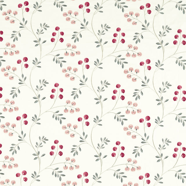 CLARKE AND CLARKE F1556/02.CAC.0 ROCHELLE BLUSH/RASPBERRY Fabric - Eade's Wallpaper