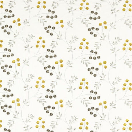 CLARKE AND CLARKE F1556/03.CAC.0 ROCHELLE PEWTER/CHARTREUSE Fabric - Eade's Wallpaper