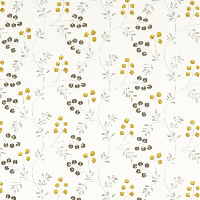 CLARKE AND CLARKE F1556/03.CAC.0 ROCHELLE PEWTER/CHARTREUSE Fabric - Eade's Wallpaper