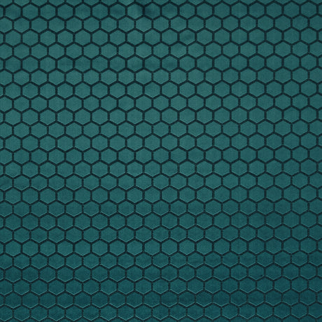CLARKE AND CLARKE F1565/05.CAC.0 HEXA PEACOCK Fabric - Eade's Wallpaper
