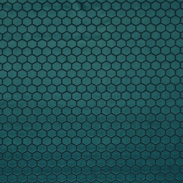 CLARKE AND CLARKE F1565/05.CAC.0 HEXA PEACOCK Fabric - Eade's Wallpaper
