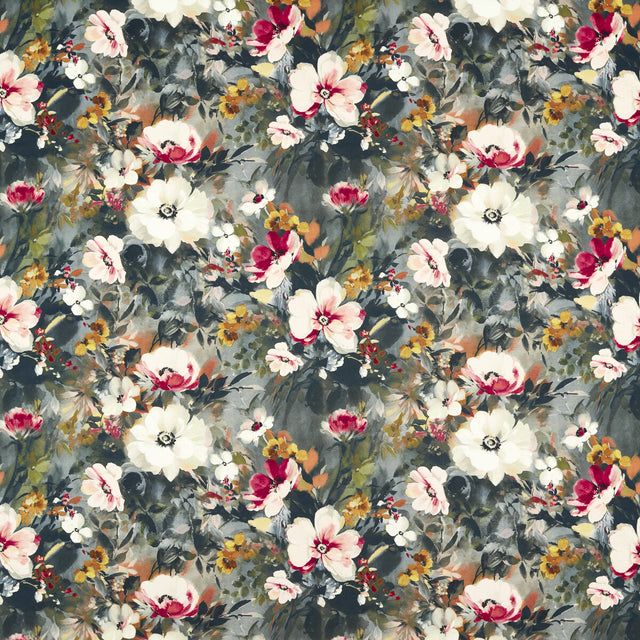 CLARKE AND CLARKE F1574/02.CAC.0 RUGOSA NOIR VELVET Fabric - Eade's Wallpaper