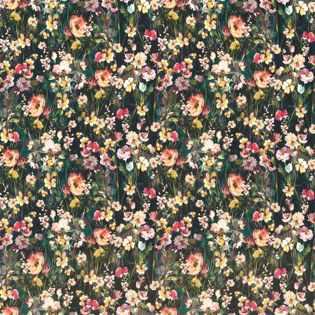 CLARKE AND CLARKE F1575/04.CAC.0 WILD MEADOW NOIR VELVET Fabric - Eade's Wallpaper