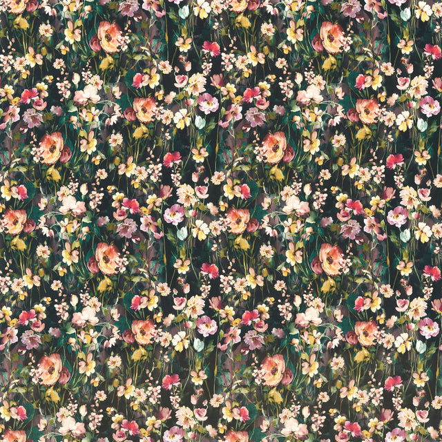 CLARKE AND CLARKE F1575/04.CAC.0 WILD MEADOW NOIR VELVET Fabric - Eade's Wallpaper
