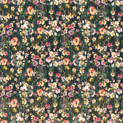 CLARKE AND CLARKE F1575/04.CAC.0 WILD MEADOW NOIR VELVET Fabric - Eade's Wallpaper