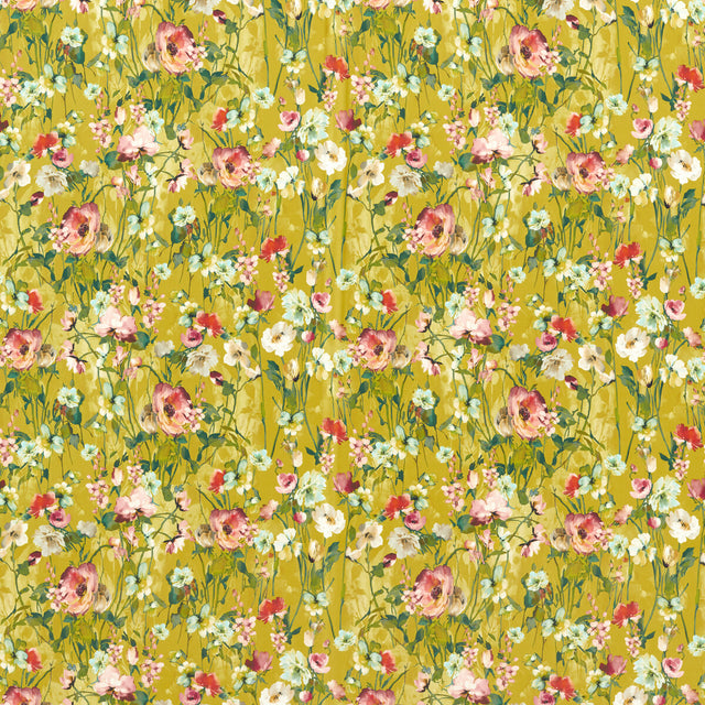 CLARKE AND CLARKE F1575/05.CAC.0 WILD MEADOW OCHRE VELVET Fabric - Eade's Wallpaper