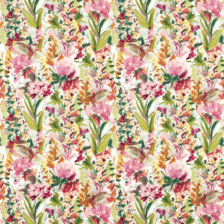 CLARKE AND CLARKE F1576/02.CAC.0 HYDRANGEA MINERAL/OCHRE Fabric - Eade's Wallpaper
